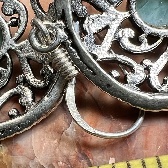 Genuine Larimar earrings (Z-6) - Picture 8 of 9